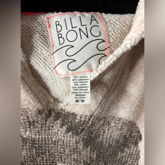 Billabong California, love pull over hoodie sweatshirt, size medium Cream - Picture 4 of 7
